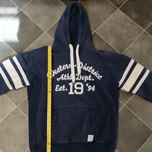 Y2K Old Navy Navy Blue Hoodie w/ White Accents